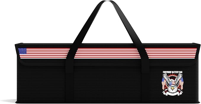 Ebike battery bag, LiFePO4 Lithium Battery Fireproof Bag, Large Capacity Explosion-proof Lipo Battery Case for Charging & Storage, Waterproof Safe Box Compatible with Super73(16x4.7x5 Inches)