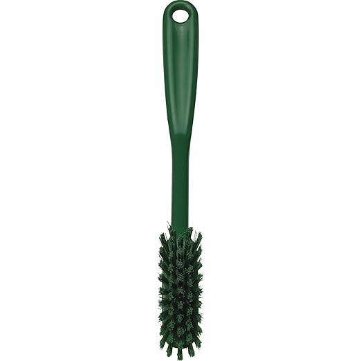 Vikan - Fine Dish Brush - Heavy-Duty, Narrow, Slip-Resistant Cleaning Brush, Polypropylene, Polyester Bristle, 11 Inch, Green, (42872)