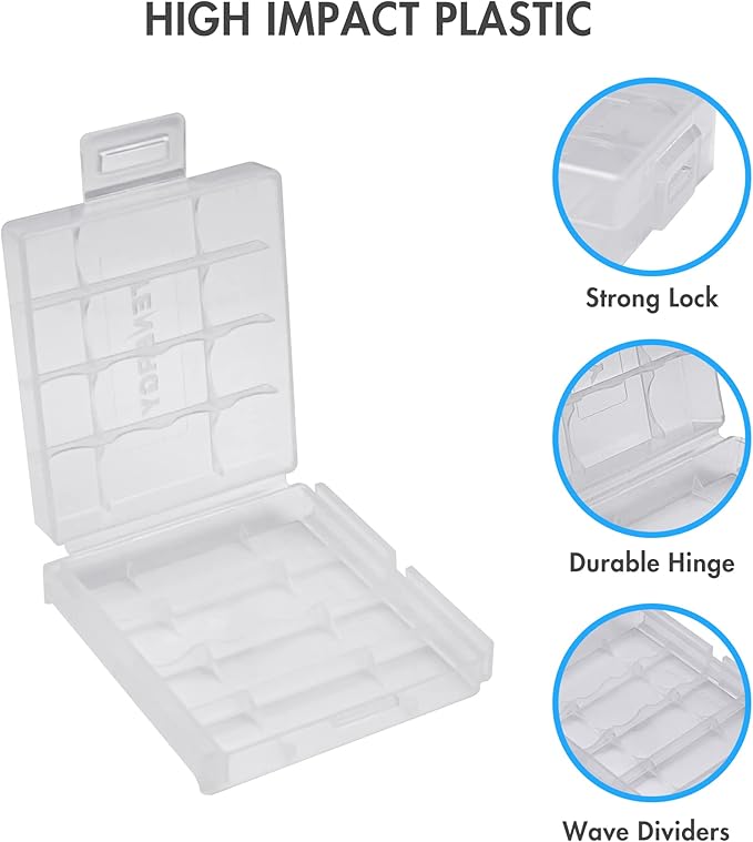 Tenergy 10 Pack Plastic Storage Case for AA/AAA Batteries (Batteries Sold Separately)