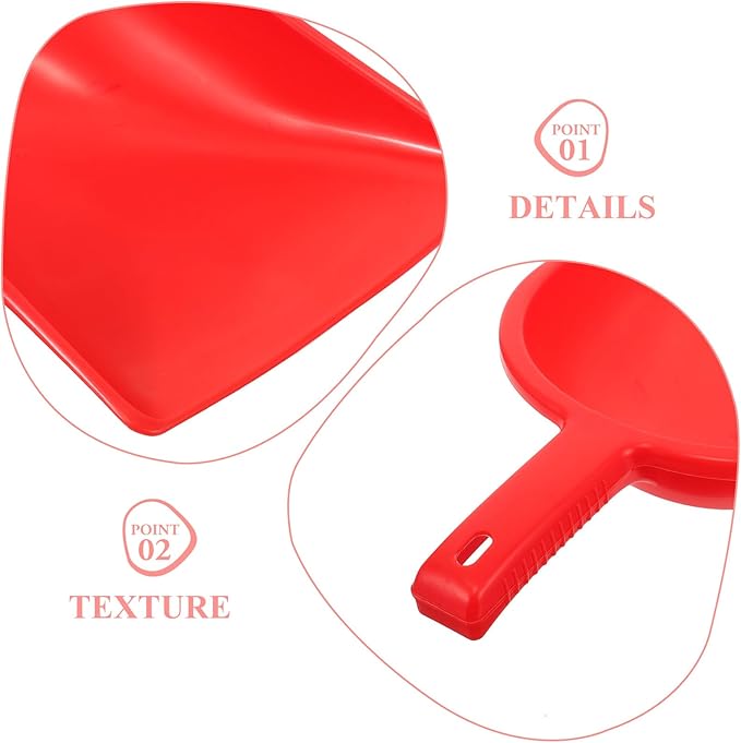 Handheld Dustpan and Small Garbage Shovel with Handle, Red Plastic Desktop Cleaning Tool for Table Trash Removal and Household Cleaning