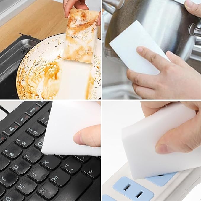 Magic Sponge Eraser Multi-Functional Melamine Sponge Foam Pads Extra Thick Kitchen Dish Sponges Household Cleaning for Kitchen Bathtub Shoes 20 Pack