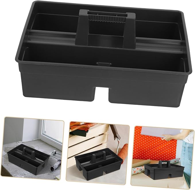 Gadpiparty Heavy-duty Compartment Cleaning Portable Plastic Tool Organizer with Handle for Home and for Cleaning Supplies and Versatile Storage