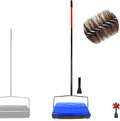 EZ SPARES Horsehair Carpet Sweeper Cleaner for Home Office,5FT Pole for Tall People(1FT Longer Than General)-No More Bending-Horsehair Brush Soft on Hardwood Floors,Pet Hair Cleaner (Cobalt Blue)
