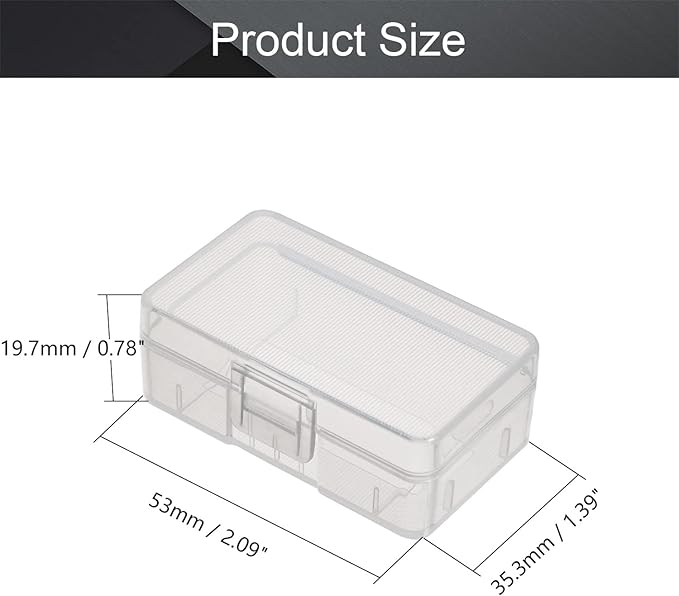 Fielect 5Pcs 9V Battery Storage Case, Battery Organizer for 9V Battery Multipurpose Battery Storage Box Holder Case Transparent for 9V Battery