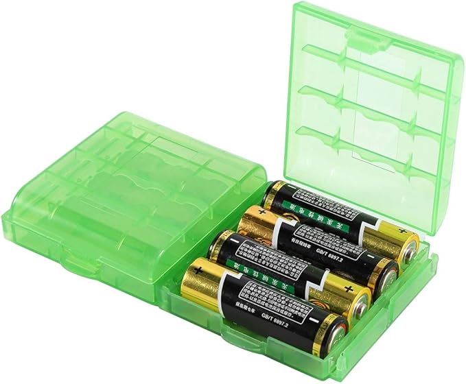 Joyzan Battery Storage Case, Batteries Holder Box 4 AA 5 AAA Capacity Cell Container Compact Portable Vault Carrying Organizer Insulative Protective Hinged Lid Home Office School Travelling 10Pcs
