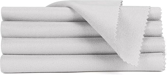 5PCS Gun Cleaning Cloth Rags12 x12 - Gray Gun Cloth Microfiber Towel Lint Free Gun Cloth, Gun Cleaning Wipes Great for All Gun Firearm Cleaning Cleaner Protection,Professional (Grey)