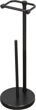 Toilet Paper Holder Stand, Post Pivoting Design Free Standing Toilet Paper Holder with Storage for 4 Rolls, 304 Stainless Steel Tissue Holder with Reserve, Heavy-Duty Base (Oil Rubbed Bronze)