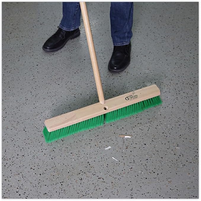 Boardwalk BWK20724 3 in. Flagged Recycled PET Plastic Bristles 24 in. Brush Floor Broom Head - Green