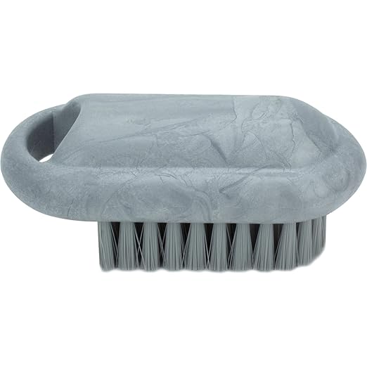 SPARTA 5 Inch Hand and Nail Brush with Stiff Polyester Bristles, Polypropylene Body, Color Coded Scrub Brush for Commercial Foodservice and Industrial Use, Gray