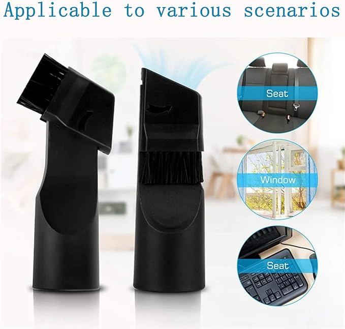 6Pack Round Soft Horse Hair Vacuum Brush Attachment For Shark Vacuum Brush Attachment with Vacuum Hose Adapter, Vacuum Attachments & Brushes, Deep Car Upholstery & Narrow or Vulnerable Area