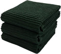 Serafina Home Dark Green Kitchen Hand Dish Towels: 100% Cotton Cloth Soft Cleaning Drying Absorbent Ribbed Terry Loop, Set of 3 Multipurpose for Everyday Use Oversized 18" x 28"