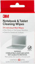 3M Notebook Screen Cleaning Wipes, 3.9 x 6.9 Inches (CL630), White, 24 individual wet wipes (Packaging may vary)