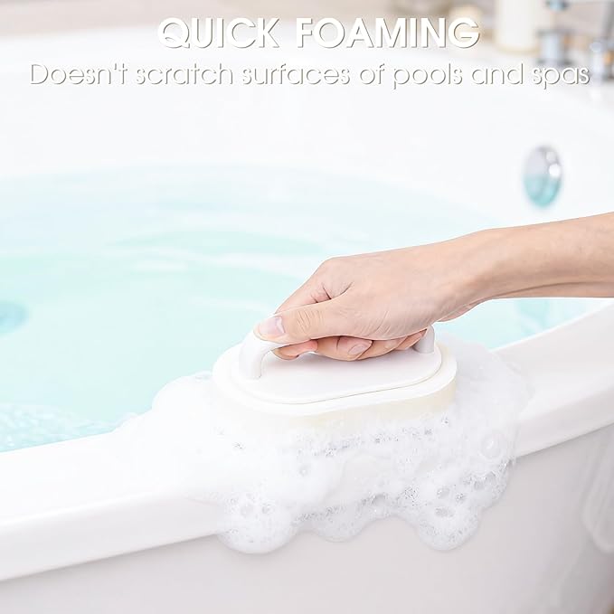Thickened Handheld Scrub Pad for Hot Tubs, Spas & Pools, Non-Scratch Replaceable Scouring Pads for Tile Cleaning, 5 Pack
