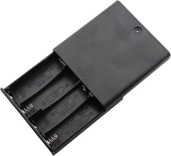 3PCS 68.7x64.2x22.5mm 4AA Battery Holders with Switch 6V Battery Box Holder with Cover 4 Slot 6V AA Battery Storage Box with Wire Battery Connector