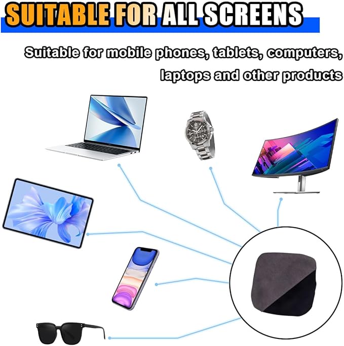 Square Car Touch Screen Cleaner Cloth, Microfiber Cleaning Pad Car Cleaning Wipes, Vehicle Screen Cleaner Tool Car Interior Cleaning Cloth for Car Dashboard Display Electronic Devices (Square)