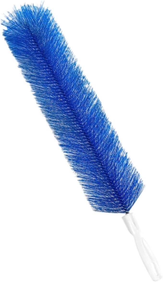 Fenteer Fan Cleaning Brush Bendable Sturdy Portable Cobweb Duster Reusable Dust Remover Fan Duster for Curtain Box Car Vents Shutters, Blue