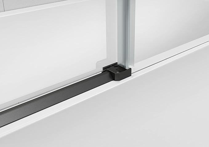 Sunrosa Semi-Frameless Tub Shower Door, 59-2/8"W ×60" H Single Sliding Shower Door, Bathtub Shower Door with Tempered Glass 5/16"(8mm), Glass Shower Door for Bathtub in Matte Black