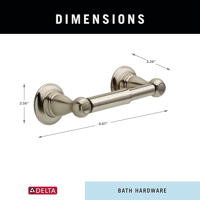 Delta Faucet Porter Toilet Paper Holder, SpotShield Brushed Nickel , Bathroom Accessories, PTR50-BN