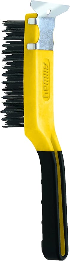 ALLWAY SB411 Soft-Grip Carbon Steel Wire Brush with Scraper