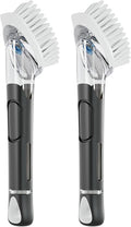 RIMAY Soap Dispensing Dish Brush, Dish Scrubber with Soap Dispenser, Dish Soap Brush, Dish Wand with Soap Dispenser Kitchen Brush for Dishes, Pans, Sink, Pots（2 Pack）
