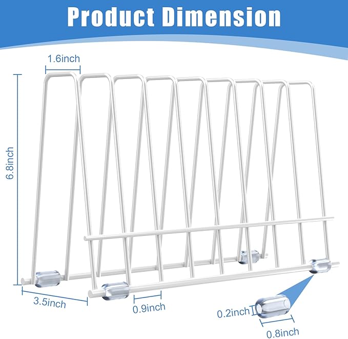 AKAZA 2 Pack Reusable Bags Drying Rack-Multiple Kitchen Storage Organizer for Plastic, Gallon, Snack, Sandwich Bags, Desktop Book Shelf, Dresser Storage Rack (White)