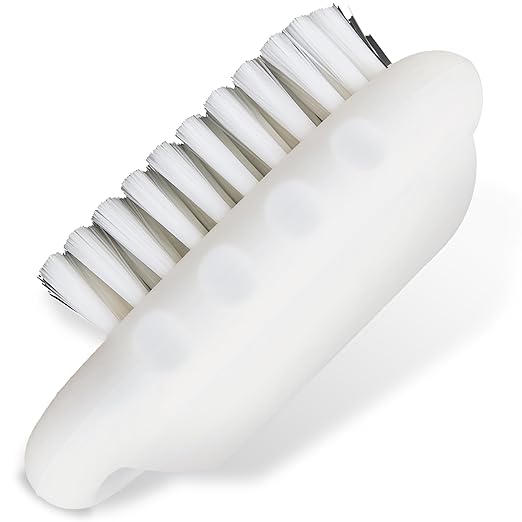 SPARTA Nail Scrub Brush Commercial-Grade, Heavy-Duty Hand and Fingernail Brush with Stiff Bristles for Gardeners, Mechanics, And Foodservice Personnel, Plastic, 5 Inches, White