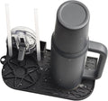 Bottle Drying Rack, Draining Mat for Stanley Tumblers20-40oz, Mugs, Wine Glasses, Compact Portable Cup Dryer Stand for Countertops, Office, RVs & Travel (Black)