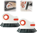 2 in 1 Groove Cleaning Brush, Upgrade Window Track Cleaning Tools, Multifunction Hard Bristle Crevice Cleaning Brush with Hidden Scraper for Sliding Door Track, Window Sill, Window Seal (Orange*2)