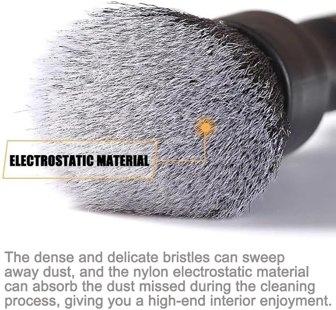 Auto Interior Dust Brush, Car Soft Bristles Detailing Brush, Scratch Free Dust Removal Cleaning Tool Kit, Long Hair Handle Brushes Duster for Auto Dashboard, Air Vents, Leather, Computer.