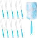 10PCS Duster Refills Folding Handles Set Compatible with Swiffer Dusters,Disposable Static Dust Removal Brush Handle for Dusting Electronics,Furniture,Blinds,Ceiling Fans (10, Blue)