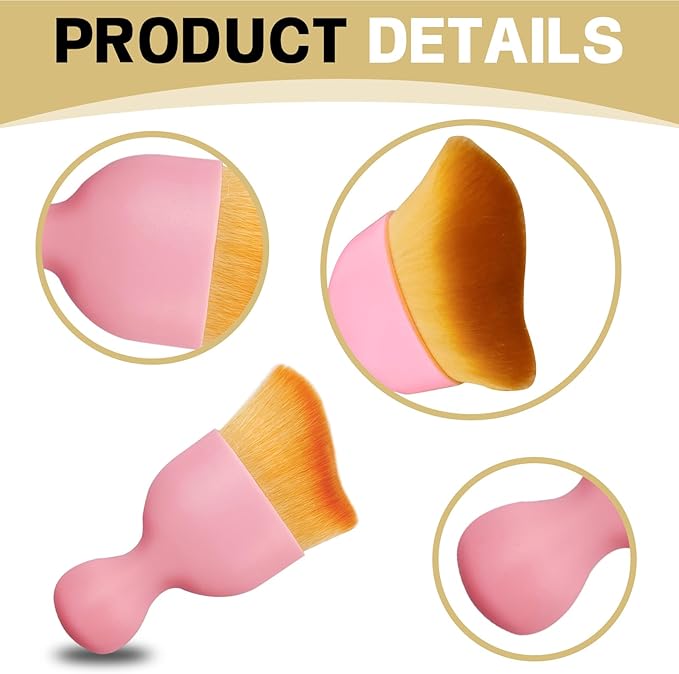 1Pcs Auto Soft Hair Brush Advanced Car Interior Detailing Brush for Dashboard Air Vent Gaps Dust Removal and Cleaning of Leather Surfaces Widely Used, Pink handle and yellowish-brown bristles