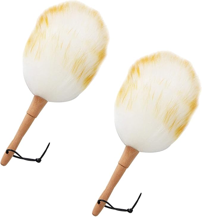 Feather Duster, 13.4-Inch Lambswool Duster, Pure Lambs Wool with Wood Handle