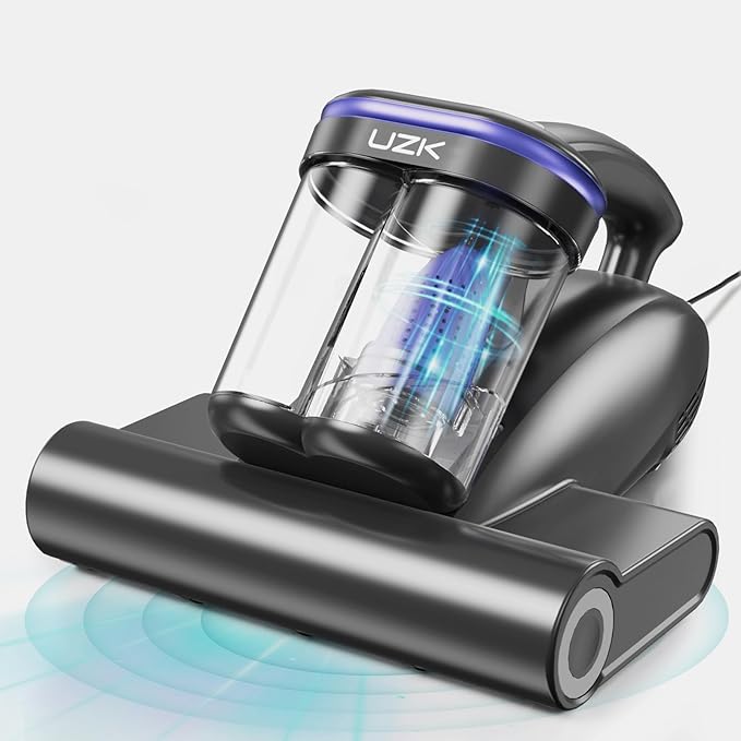 Bed Vacuum Cleaner Mattress Vacuum Cleaner,16Kpa Powerful Handheld Vacuums with UV-C Light & Double Dust Cup & High Heating & Ultrasonic & Anion for Bed Sofa(Dark Purple)