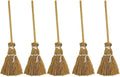 5 Pcs Brown Mini Witches Broomstick Broom Halloween Straw Craft Brush Decorations Witches Wizard, Fairy Decoration, Cinnamon Broom, Angle Brooms