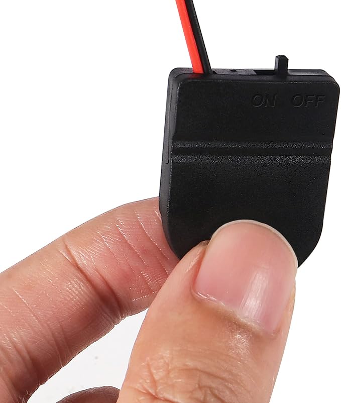 20pcs Button Battery Holder Coin Cell Battery Holder with Switch 1X CR2032 Battery Holder Battery Storage Boxes Cover with Leads On ON-Off Switch Socket Container CR2032 3V-Black