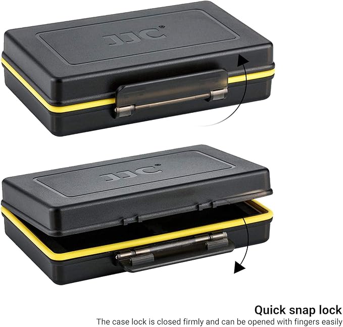 JJC Camera Battery Memory Card Case, SD Micro SD TF MSD XQD Card and Battery Holder Storage Organizer for Canon Nikon Sony Fujifilm Olympus,Water-Resistant & Shockproof