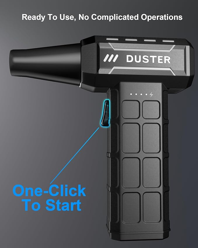 Compressed Air Duster-150,000RPM Electric Cleaner, Rechargeable Cordless Air Blower for Keyboard, PC, Electric Devices Cleaning, Turbo Jet Dry Replace Canned Air Compressed Air Cans (Black)