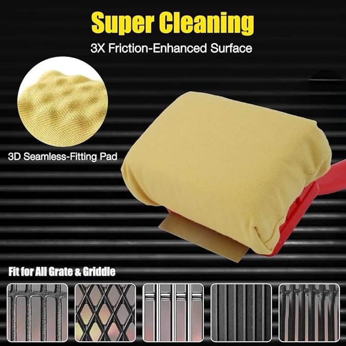 UrbanZen BBQ Grill Cleaner Brush, Steam Grill Brush for Outdoor Grilling with Replacement Scrub Sponge + Superior Scraper, No Wire Bristle (Grill Brush)