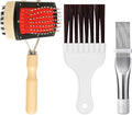BOJACK Air Conditioner Condenser Fin Cleaning Brush Kit, Fridge Coil Cleaning Brush Supplies, Evaporator Radiator Fin Repair & Fridge Cleaning Tool, Stainless Steel HVAC Coil Cleaner for AC(Pack of 3)