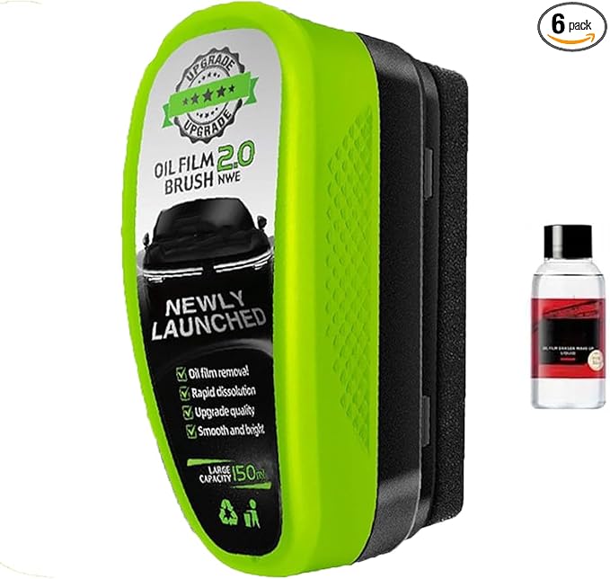 Automotive Oil Film Cleaning Brush,Oil Film Cleaning Brush for car Windows, oil film remover for car window, Windshield Oil Film Remover,car Window Oil Film Remover(Green)