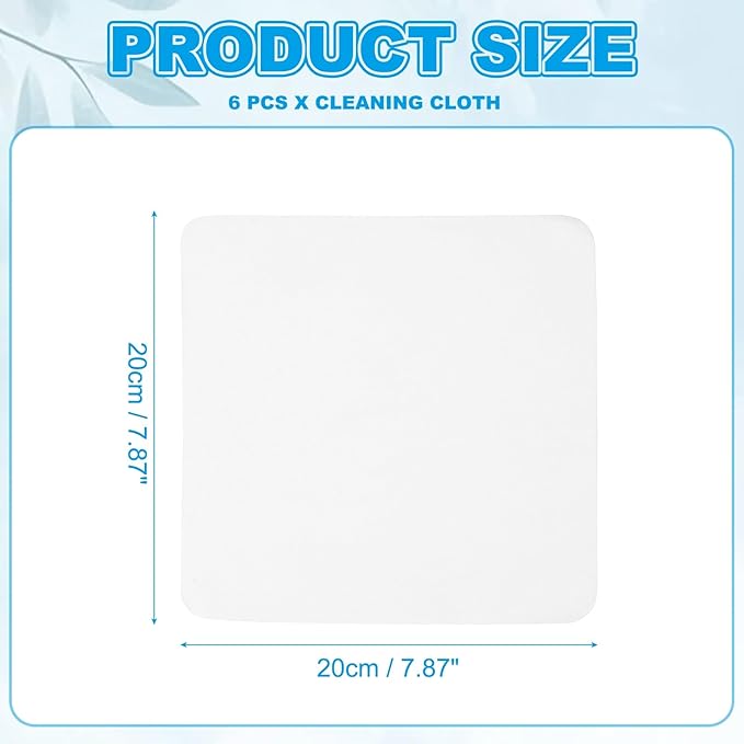 PATIKIL Glasses Cleaning Cloth 7.9" x 7.9", 6 Pcs Microfiber Eyeglasses Cleaner Cloths Soft Suede Wipe Screen for Camera Len Eyeglass Screens Phones Smart Devices, White
