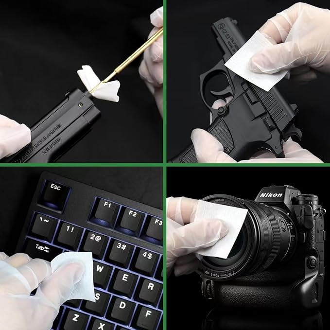3000/1500PCS Gun Cleaning Patches+CLP Oil,2"x2" Lint Free Gun Cleaning Cloth,Professional Wipes for Shot Pistol/All Caliber of Firearms.Store in Box Can Store Gun Cleaning Kit,Choose Your Set