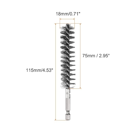 HARFINGTON 5Pcs Bore Brush Stainless Steel 18mm Dia Cleaning Twisted Wire Brush Tube Pipe Cleaner with Handle 1/4 Inch Hex Shank for Tubes, Ports, Bearings