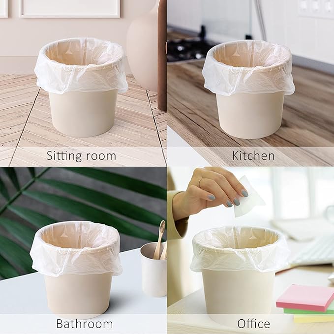 0.5 Gallon Mini 11" x 12" Trash Bags, Tiny Bathroom Garbage Can Liners by Teivio, Small Plastic Bags for Desktop Trash Bin/Dog/Poop Car, Fit 2 Liters or Less Can (250 Counts, Clear)