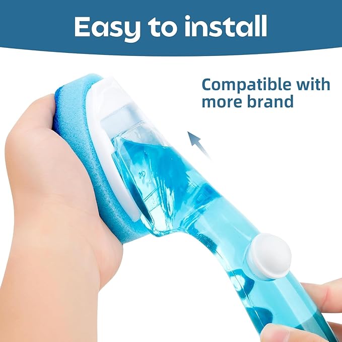 Dish Wand Sponge Refills, 6 Sponges Replacement Heads DishWand Non Scratch, Soap Control Handle Dispenser Scrubber Heavy Duty with Dishwashing Scrub Dispensing Brush Pads Cleaning Supplies （Blue）