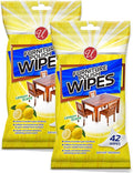 84Pc Wood Cleaner Polishing Wipes Shine Protect Furniture Doors Lemon Scent 2Pk Pleasant Lemon Scent Brilliant Shine Use on Nonporous Surface Safe Doors Furniture Cabinets Wood Kitchen Bathroom