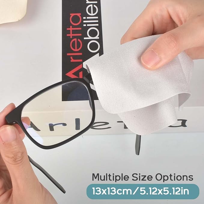 CONLI 30 Pack Microfiber Cleaning Cloth for Eyeglasses 13x13cm/5”x5” Luxury Suede Glass Cleaning Cloth Glasses Cleaner for Eye Glass Lens Cleaning Gentle and Lint-Free
