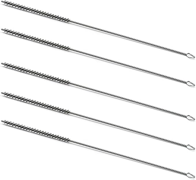 Utoolmart Steel Wire Cleaning Brush, Spiral Power Tube Brush, Steel Wire Tube Brush Cleaning Tool, Tube Bottle Brush, 0.2-inch Diameter 12-inch Length, 5pcs