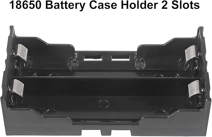 18650 Battery Case Holder 2 Slots X 3.7V 18650 Battery Storage Box, in Parallel Black Plastic Batteries Clip Box with Pin for DIY Parallel or Series Circuit PCB Projects (6pcs ABS 2 Slots)