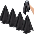 SINLAND Microfiber Glass Polishing Cloths Large Size Thick Lintless Drying Towels for Wine Glasses Stemware Dishes Stainless Appliances 20 Inch X 25 Inch Pack of 4 Black